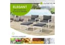 Juskys Gartenlounge-Set Bari 5-tlg. Grau/Weiß mit Kissen Bild 5