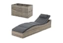 Juskys Sonnenliege Lamia Grau-meliert Polyrattan Klappbar mit Kissen Bild 3