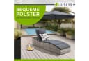Juskys Sonnenliege Lamia Grau-meliert Polyrattan Klappbar mit Kissen Bild 5