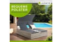 Juskys Polyrattan Doppelliege Syros Grau-meliert mit Dach Bild 5