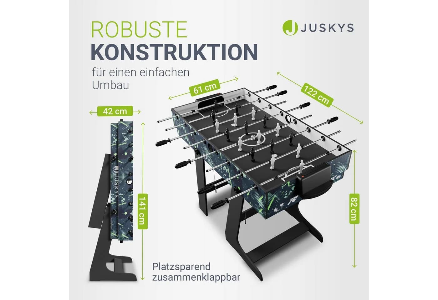 Juskys 5-in-1 Spieltisch Ballzauber Klappbar Petrol - Bild 4