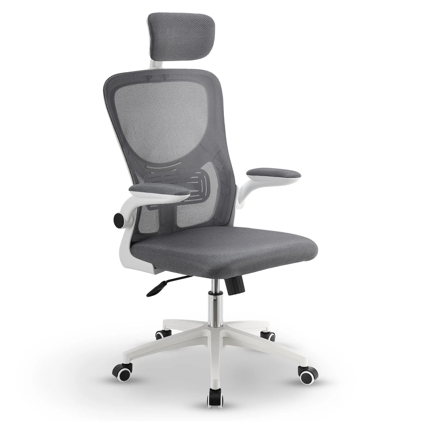 Juskys Bürostuhl Baltimore Grau/Weiß Ergonomisch Höhenverstellbar