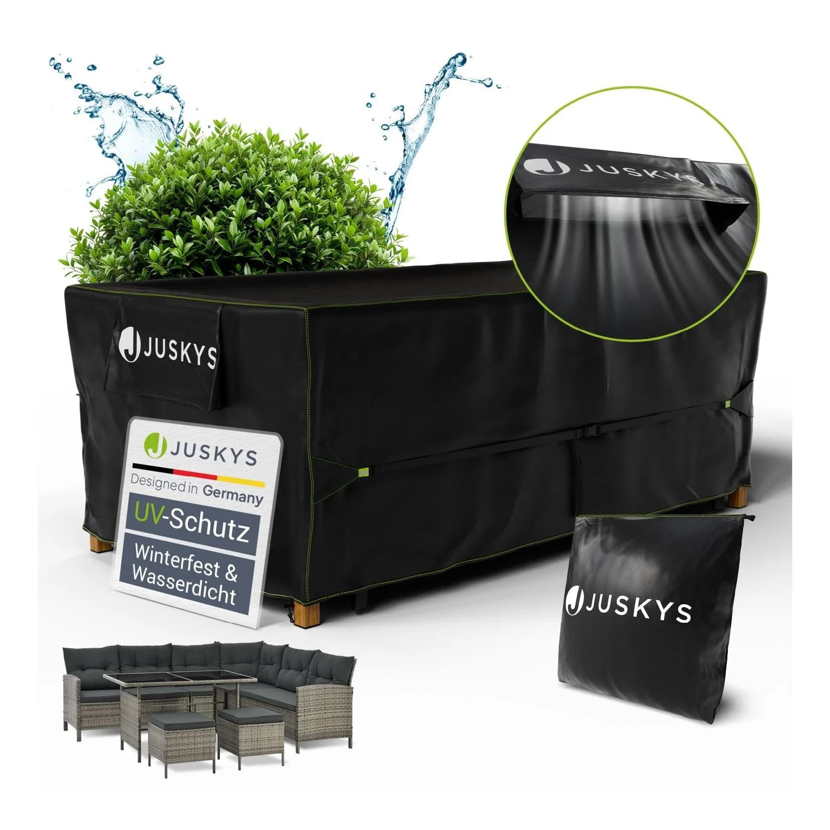 Juskys Gartenmöbel Abdeckplane 210 x 110 x 75 cm Schutzhülle