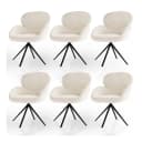 Juskys Esszimmerstuhl Albano 6er Set 360° drehbar Creme Bild 1