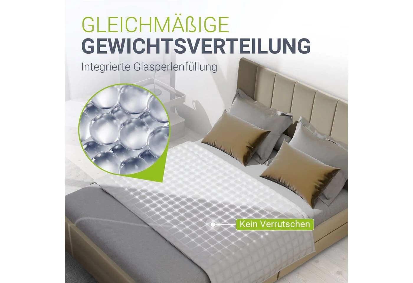 Juskys Gewichtsdecke 135x200 cm mit Glasperlen gegen Stress & unruhigen Schlaf - Bild 4