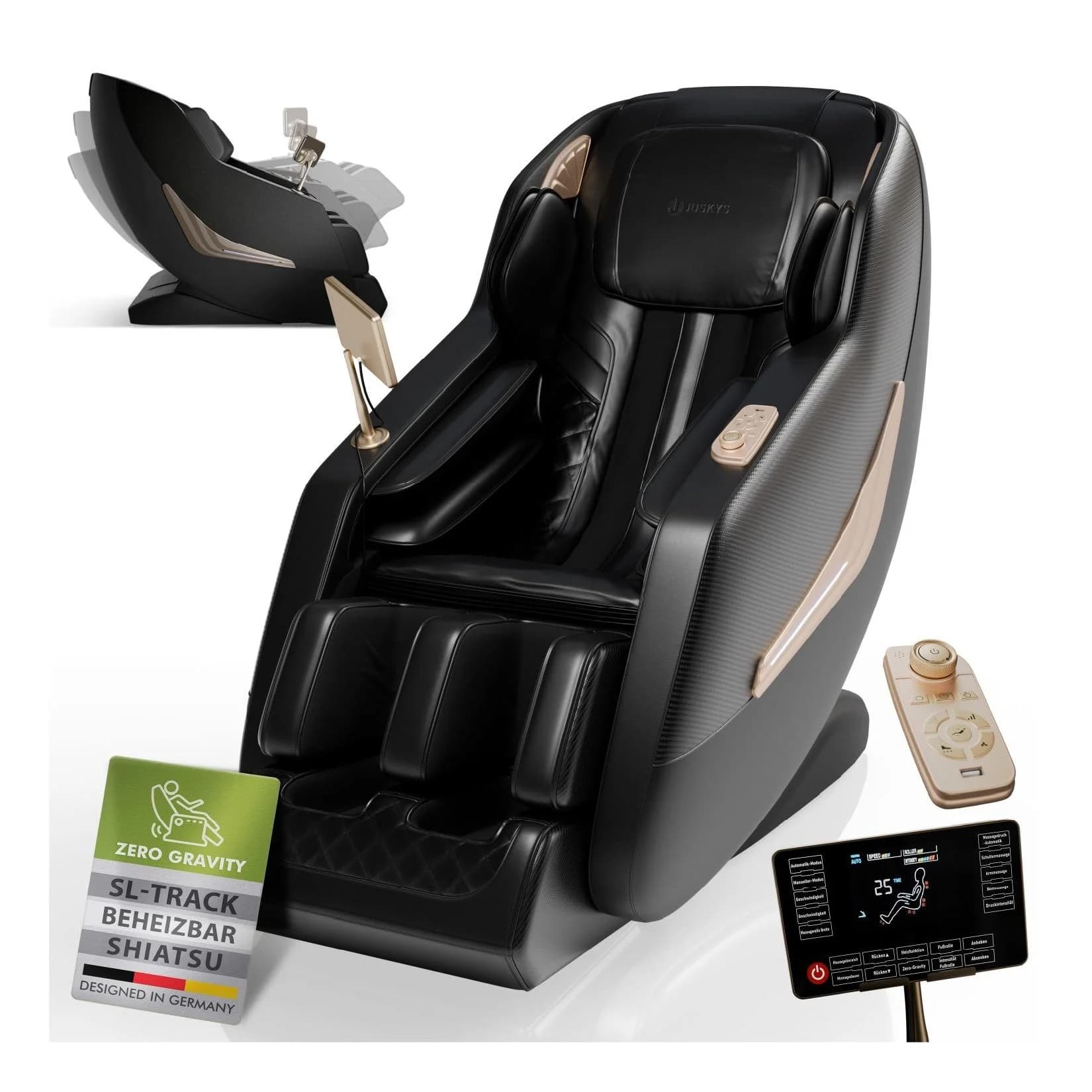 Juskys Massagesessel Paros Schwarz SL-Track Zero-Gravity