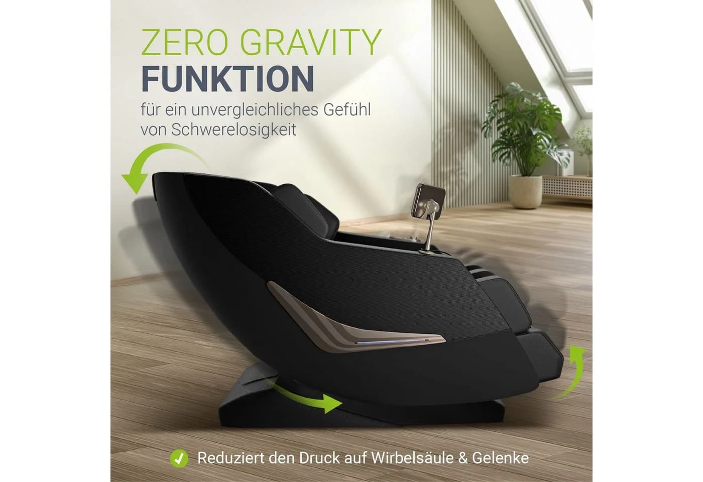 Juskys Massagesessel Paros Schwarz SL-Track Zero-Gravity - Bild 4