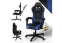 Juskys Gaming-Stuhl HyperSeat Schwarz/Blau Verstellbare Rückenlehne Bild 3