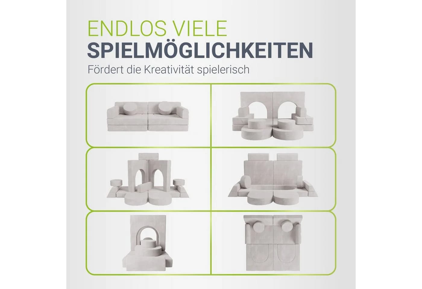 Juskys Kinder Spielsofa Kayo Beige Modulares Design - Bild 5