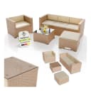 Juskys Polyrattan Lounge Set Punta Cana L Creme 4-5 Personen Bild 1