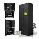 Juskys Aktenschrank Metall 180x80x40 cm 2 Türen Abschließbar Höhenverstellbar Schwarz Bild 1