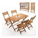 JUSKYS Gartenmöbel Set Rimini 5-tlg. Akazie vorgeölt Bild 1