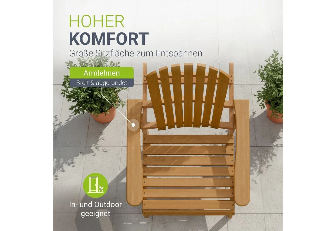 Juskys Gartenstuhl Korfu Akazienholz Klappbar - Bild 5