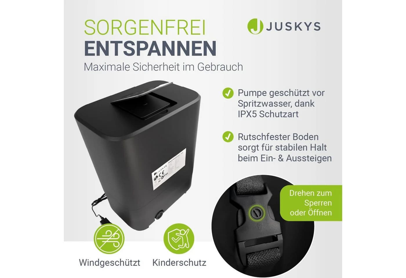 Juskys Whirlpool SpaLuxe mit LED 130 Sprudeldüsen 2400W Heizung 910L