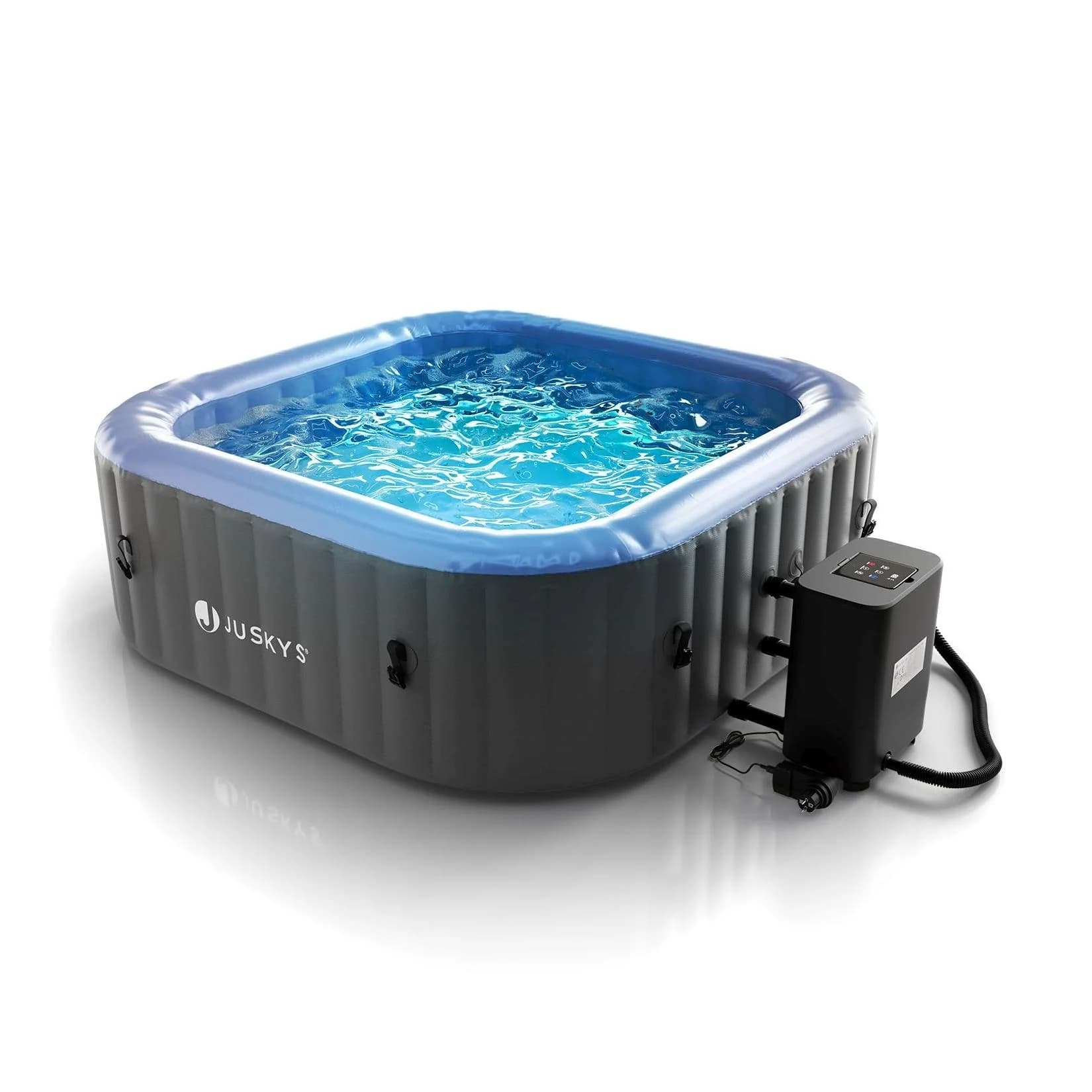 Juskys Whirlpool SpaLuxe LED 130 Sprudeldüsen 2400W Heizung 910L