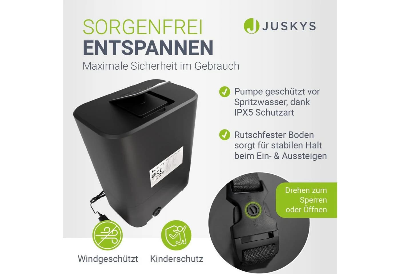 Juskys Whirlpool SpaLuxe LED 130 Sprudeldüsen 2400W Heizung 910L - Bild 2