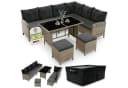 Juskys Gartenlounge Manacor grau Sofa, Tisch, Hocker & Kissen inkl. Abdeckung - 7 Personen Bild 2