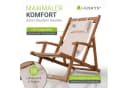 JUSKYS Sonnenliege Tavira 2er Set Creme Akazienholz UV-beständig klappbar Bild 5