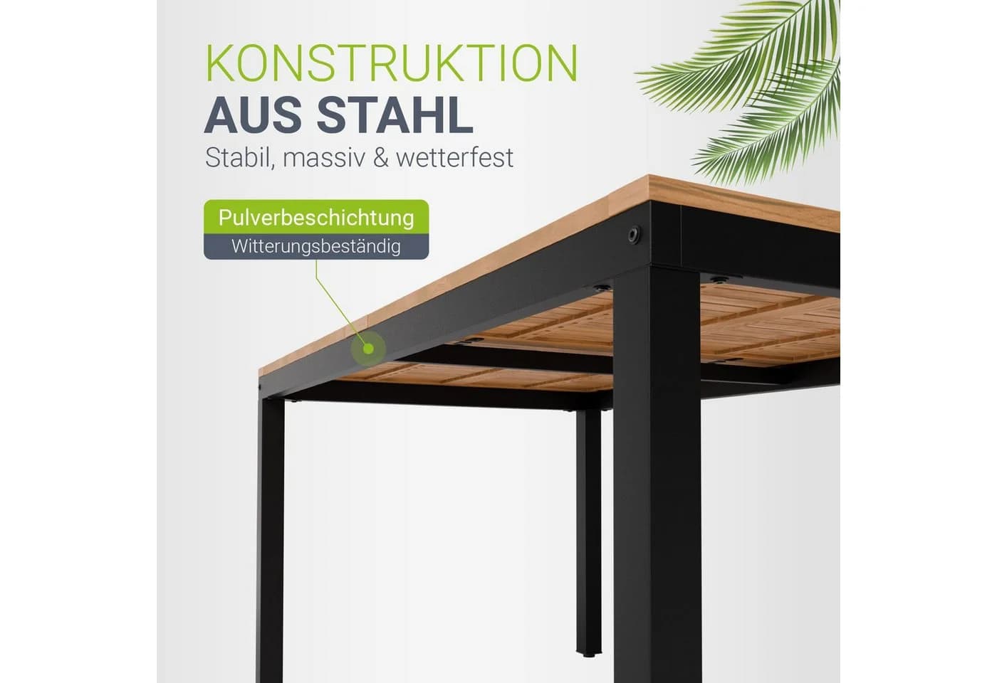 Juskys Gartengarnitur Rhodos 7-tlg. Akazienholz Schwarz - Bild 5