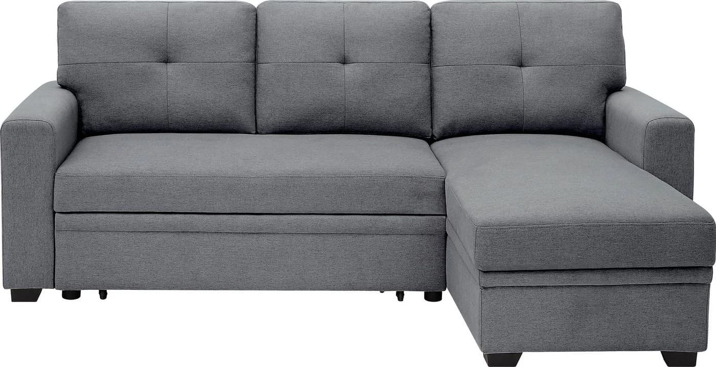 ATLANTIC home collection Ecksofa Gerrit L-Form Grau mit Bettfunktion - Bild 3