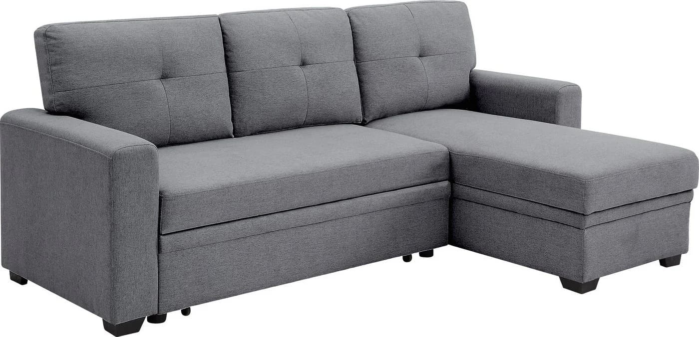 ATLANTIC home collection Ecksofa Gerrit L-Form Grau mit Bettfunktion - Bild 4
