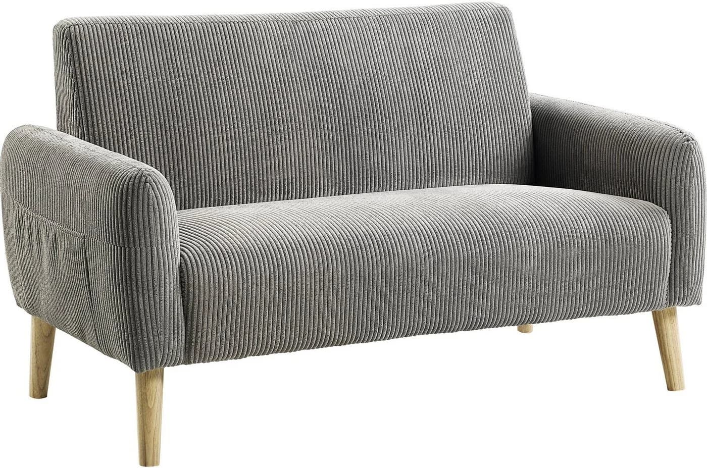 ATLANTIC HOME COLLECTION 2-Sitzer Sofa Moby Grau Cord - Bild 3