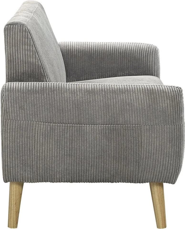ATLANTIC HOME COLLECTION 2-Sitzer Sofa Moby Grau Cord - Bild 5