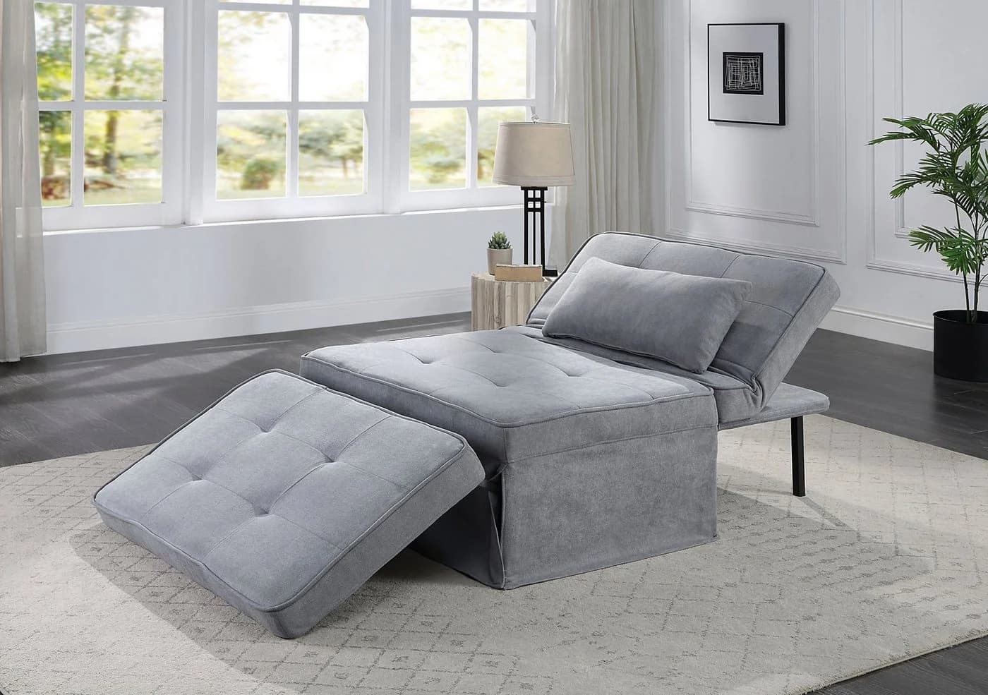 ATLANTIC HOME COLLECTION Schlafsofa Finn Grau mit Verstellbarer Lehne - Bild 2