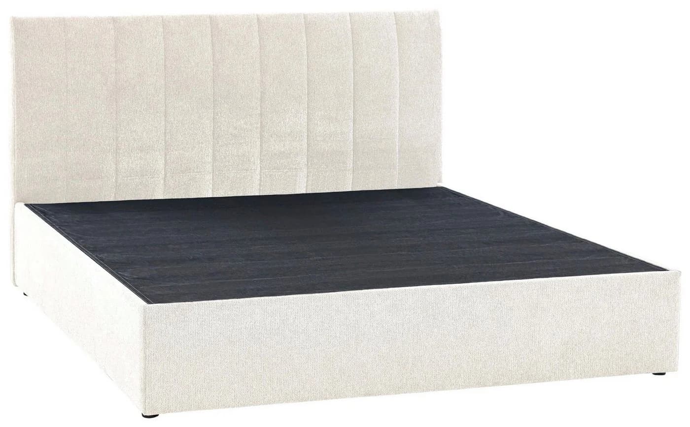 ATLANTIC HOME COLLECTION Boxbett Alva Weiß Stoff Chenille-Optik
