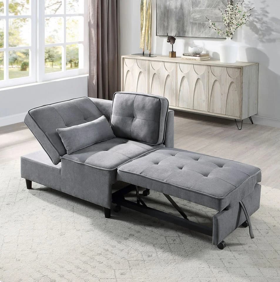 ATLANTIC HOME COLLECTION Schlafsofa Freddy Grau mit Gästebett-Funktion - Bild 2