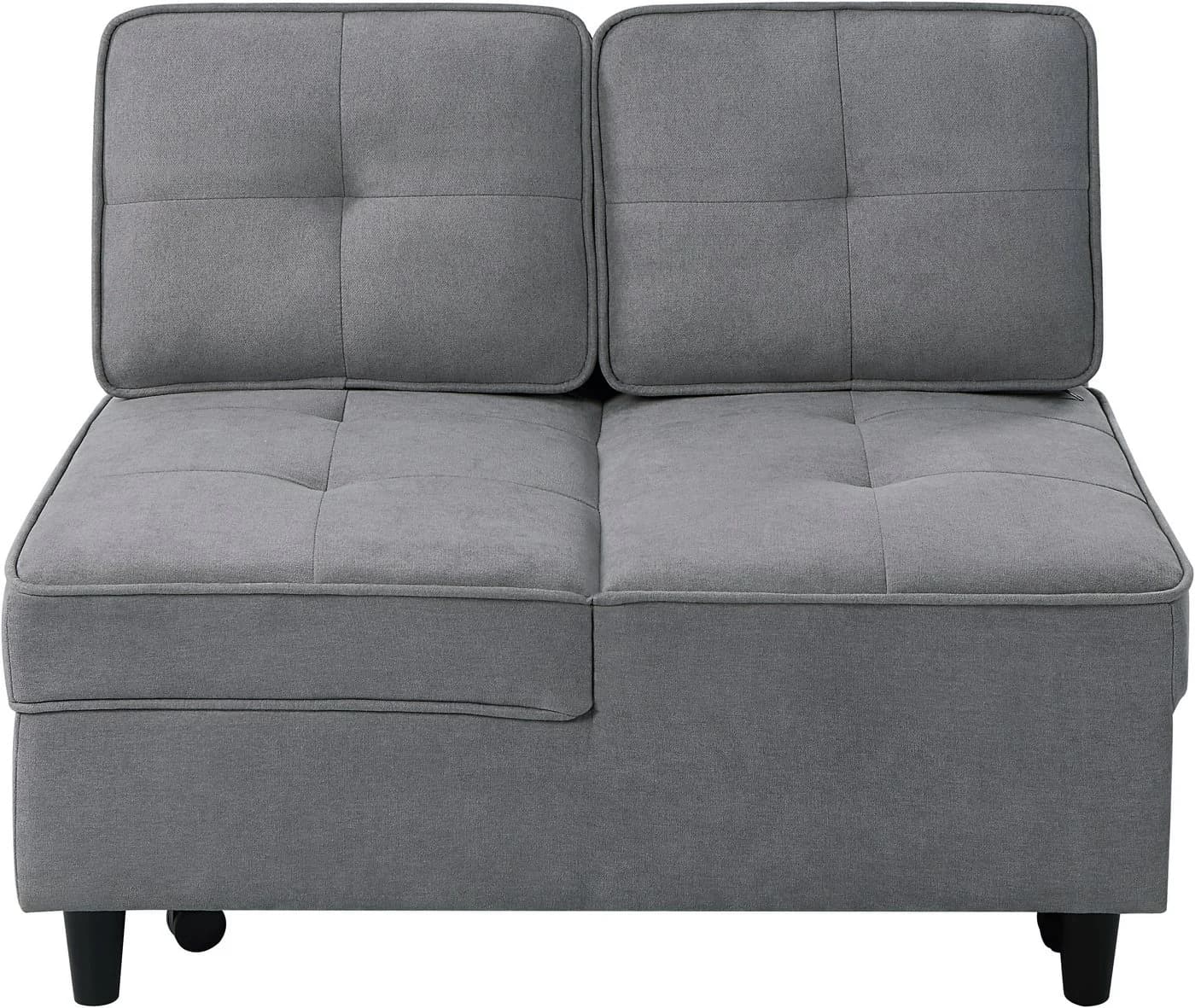 ATLANTIC HOME COLLECTION Schlafsofa Freddy Grau mit Gästebett-Funktion - Bild 3