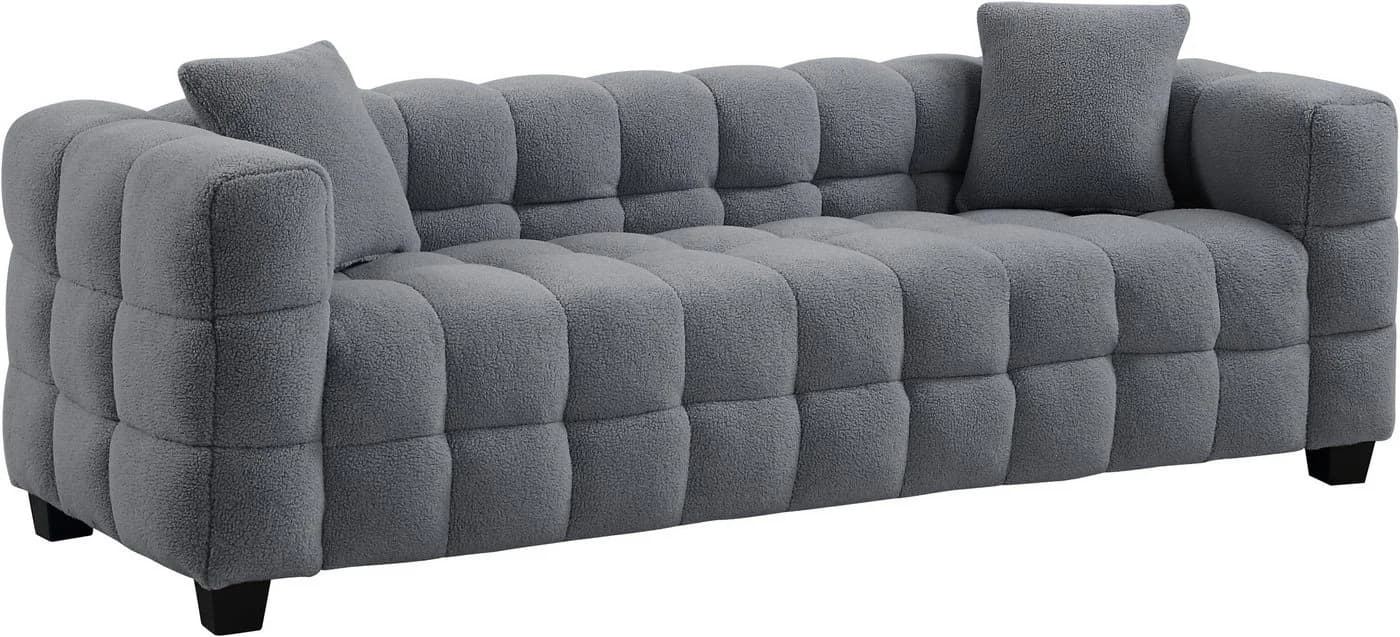 ATLANTIC HOME COLLECTION 3-Sitzer Sofa Stella Grau Teddyoptik - Bild 3
