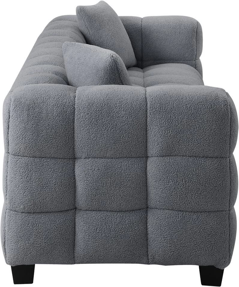 ATLANTIC HOME COLLECTION 3-Sitzer Sofa Stella Grau Teddyoptik - Bild 5