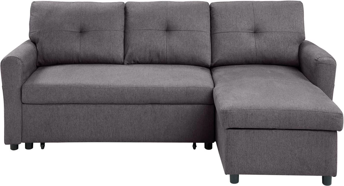 ATLANTIC HOME COLLECTION Schlafsofa Gustavo L-Form Dunkelgrau mit Bettkasten - Bild 3