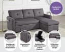 ATLANTIC HOME COLLECTION Schlafsofa Gustavo L-Form Dunkelgrau mit Bettkasten Bild 4