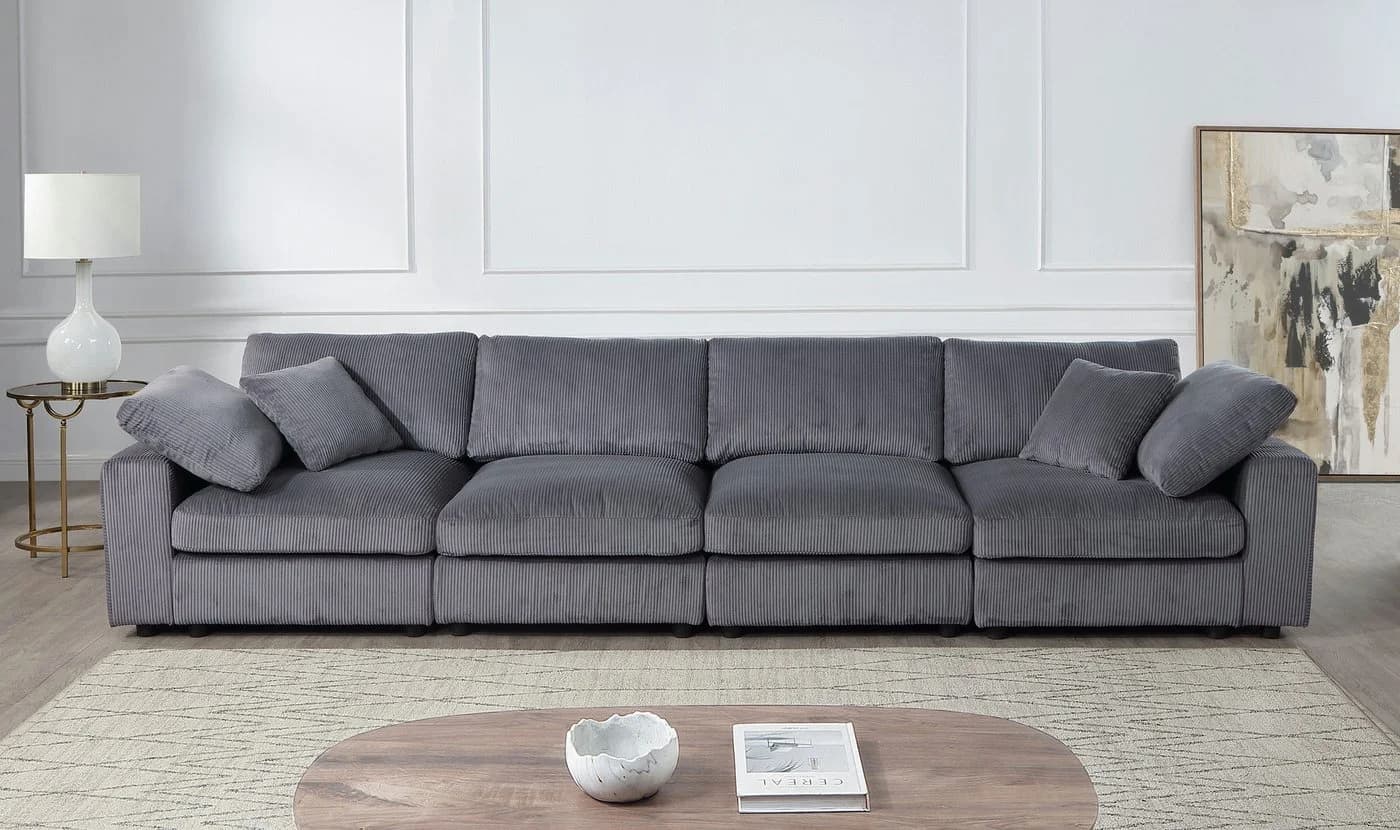 OTTO HOME Bennid 4-Sitzer Modulsofa Grau Cord - Bild 2
