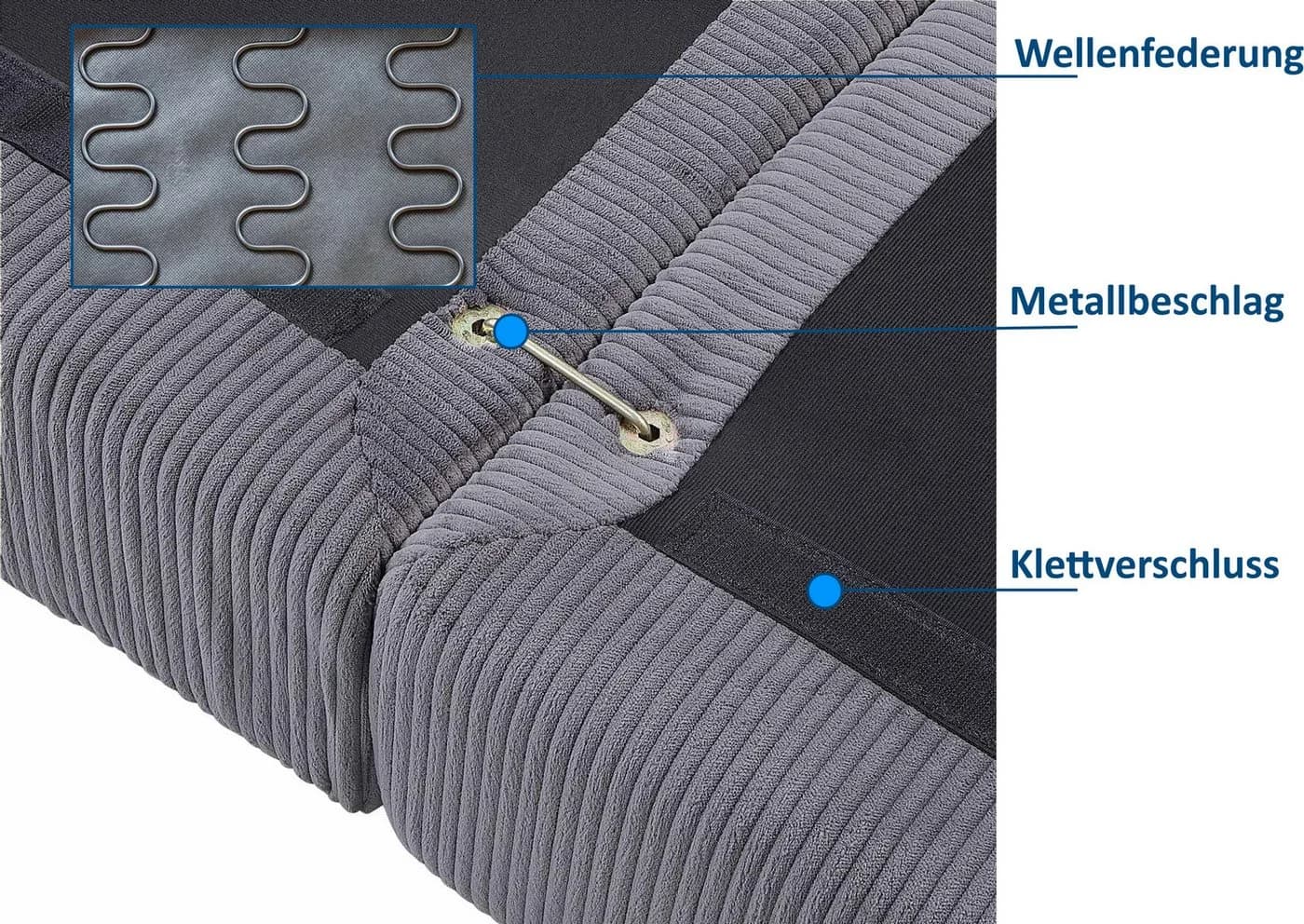 OTTO HOME Bennid 4-Sitzer Modulsofa Grau Cord - Bild 4