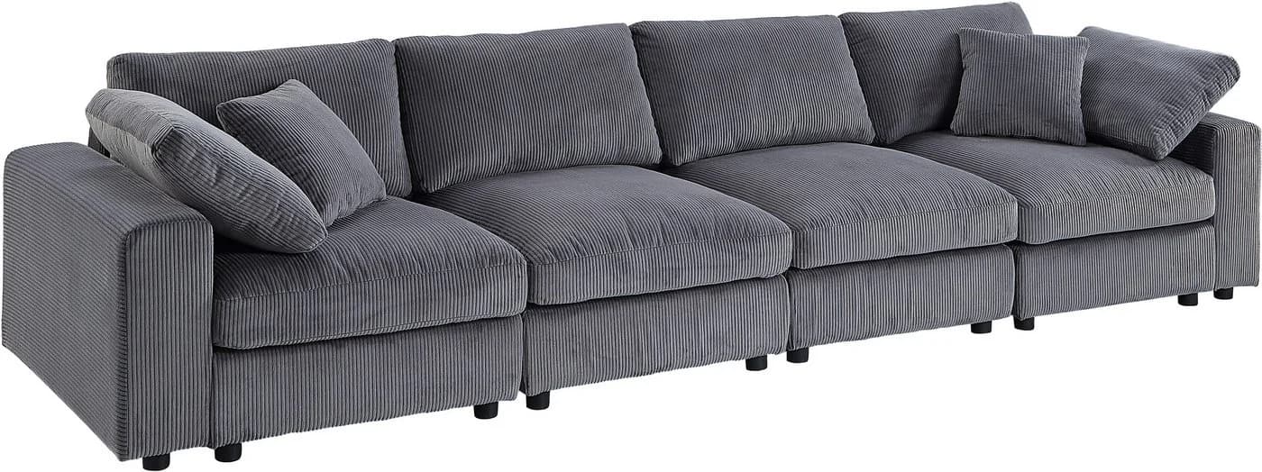 OTTO HOME Bennid 4-Sitzer Modulsofa Grau Cord - Bild 5