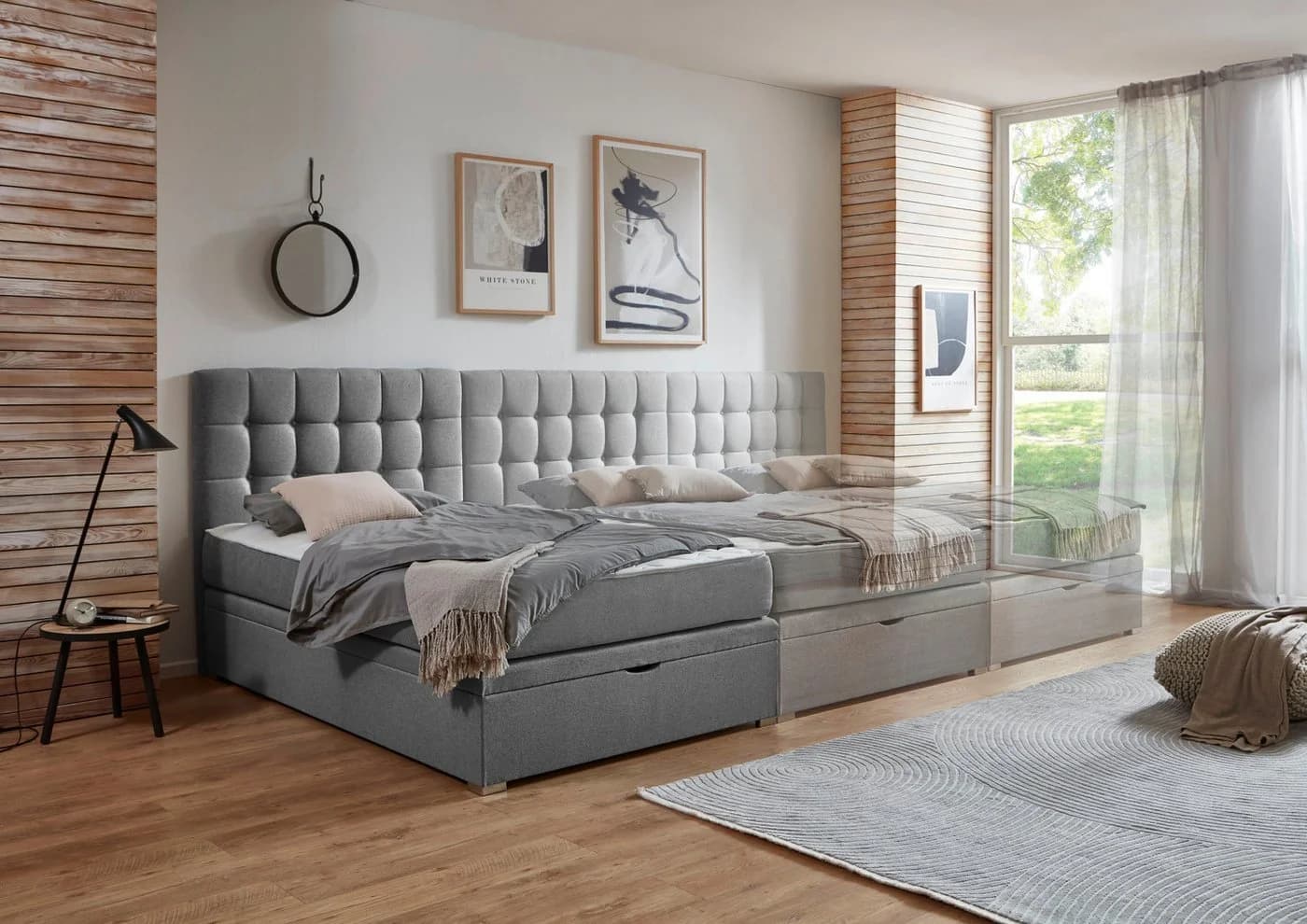 ATLANTIC HOME COLLECTION Boxbett Riona hellgrau mit Matratze - Bild 4