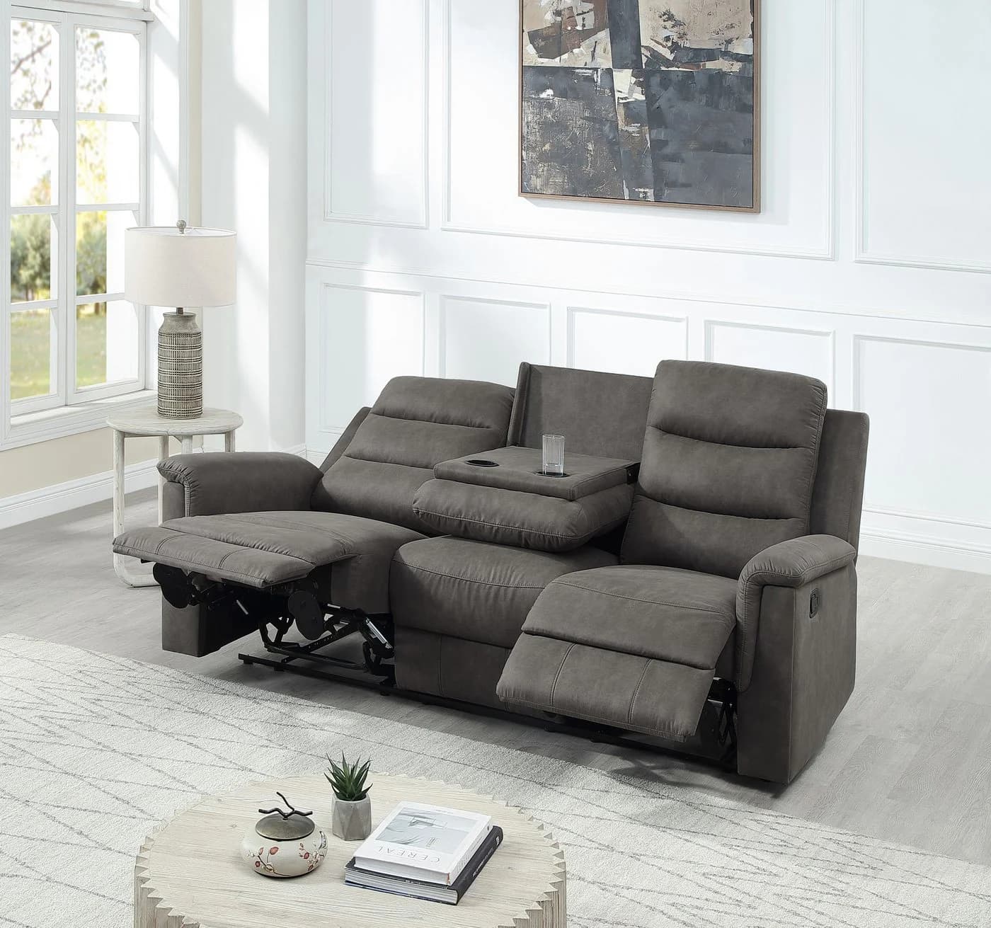 ATLANTIC HOME COLLECTION 3-Sitzer Sofa Cliff mit Relaxfunktion Grau - Bild 2