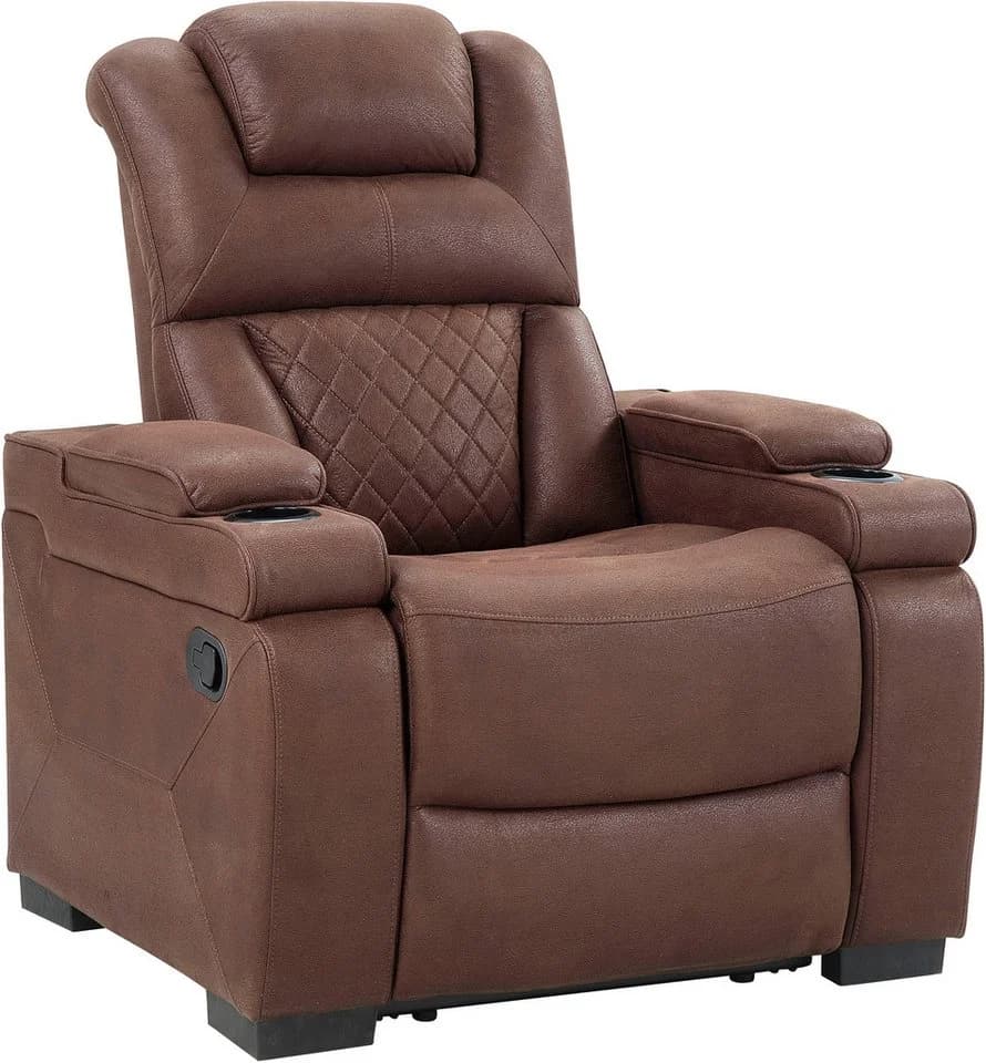 ATLANTIC HOME COLLECTION Relaxsessel Faris Braun mit Relaxfunktion - Bild 4