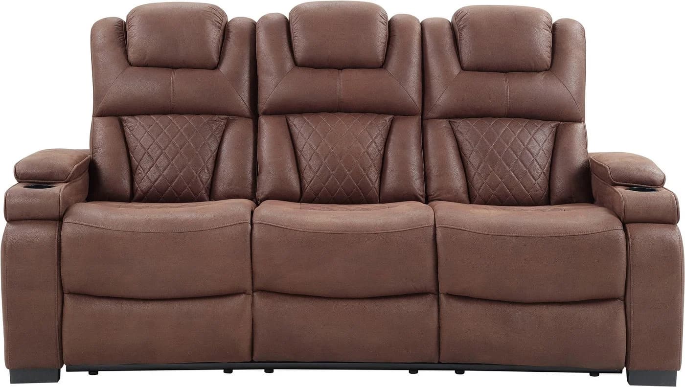 ATLANTIC HOME COLLECTION 3-Sitzer Sofa Faris Braun Relax - Bild 2