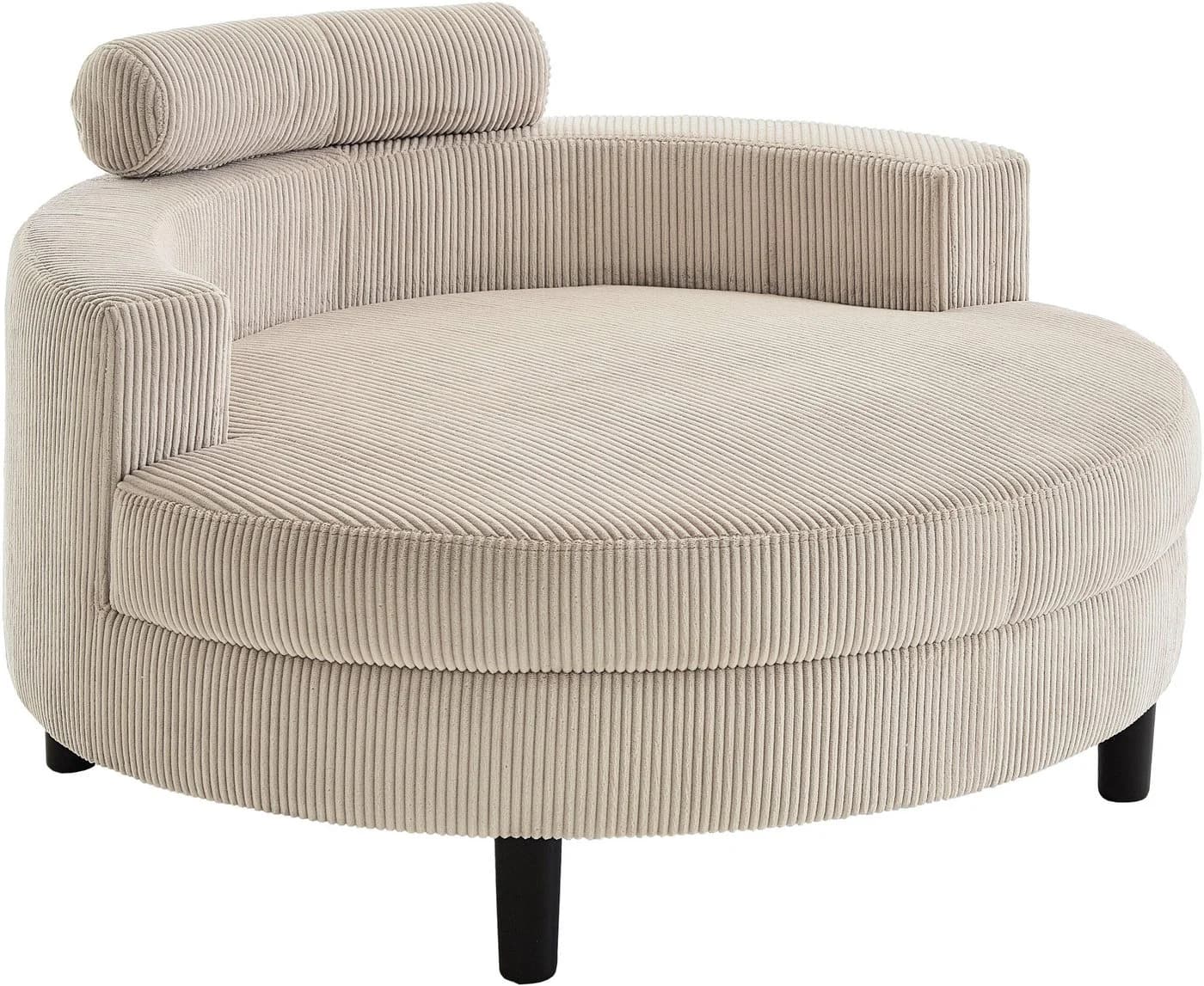 ATLANTIC HOME COLLECTION Loveseat Ravi mit Stauraumhocker Creme-Weiß
