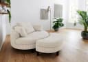 ATLANTIC HOME COLLECTION Loveseat Ravi mit Stauraumhocker Creme-Weiß Bild 2