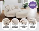ATLANTIC HOME COLLECTION Loveseat Ravi mit Stauraumhocker Creme-Weiß Bild 3