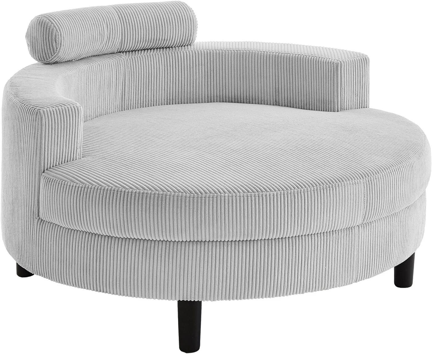 ATLANTIC HOME COLLECTION Loveseat Ravi mit Stauraumhocker Hellgrau