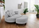 ATLANTIC HOME COLLECTION Loveseat Ravi mit Stauraumhocker Hellgrau Bild 2
