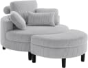 ATLANTIC HOME COLLECTION Loveseat Ravi mit Stauraumhocker Hellgrau Bild 4