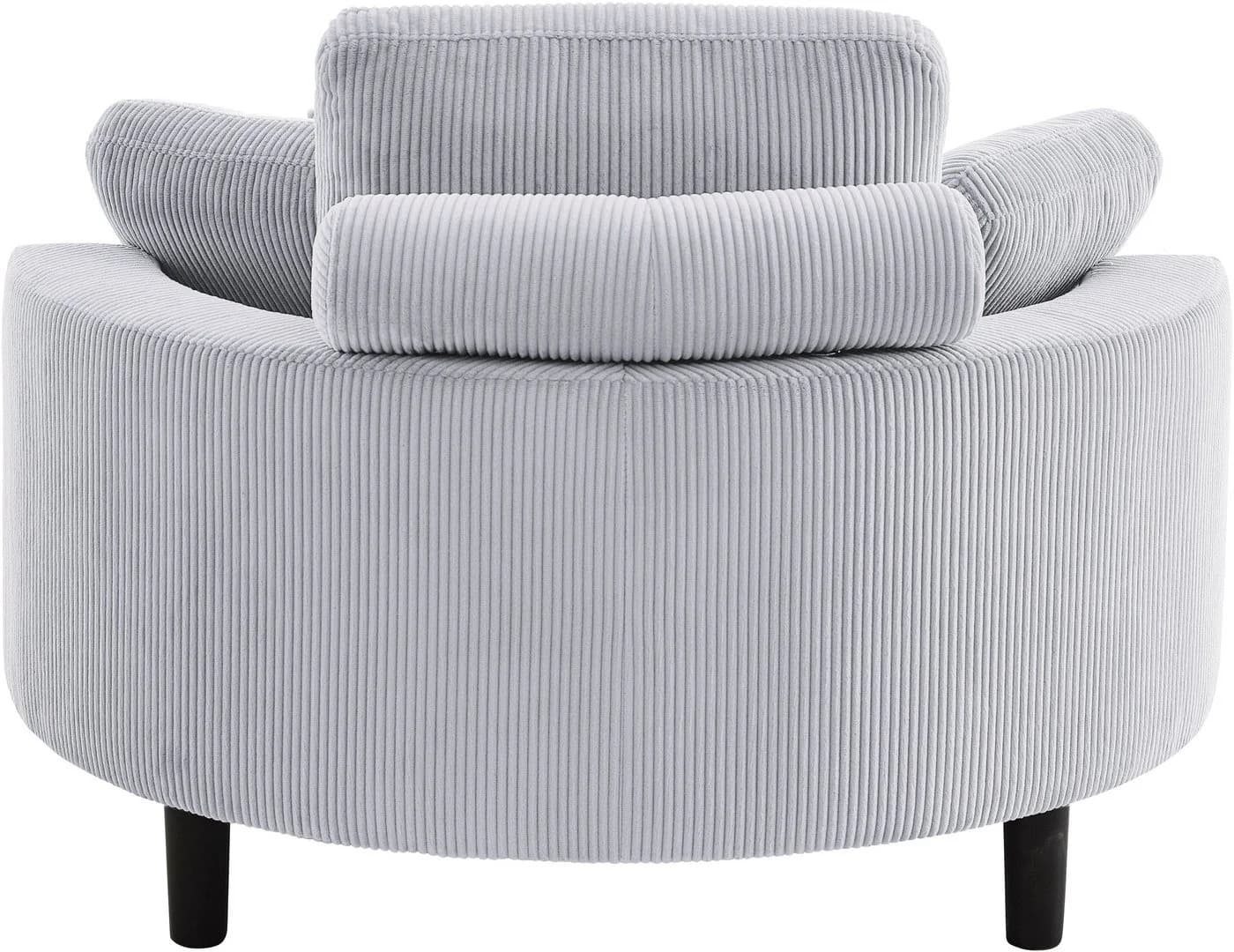 ATLANTIC HOME COLLECTION Loveseat Ravi mit Stauraumhocker Hellgrau - Bild 5