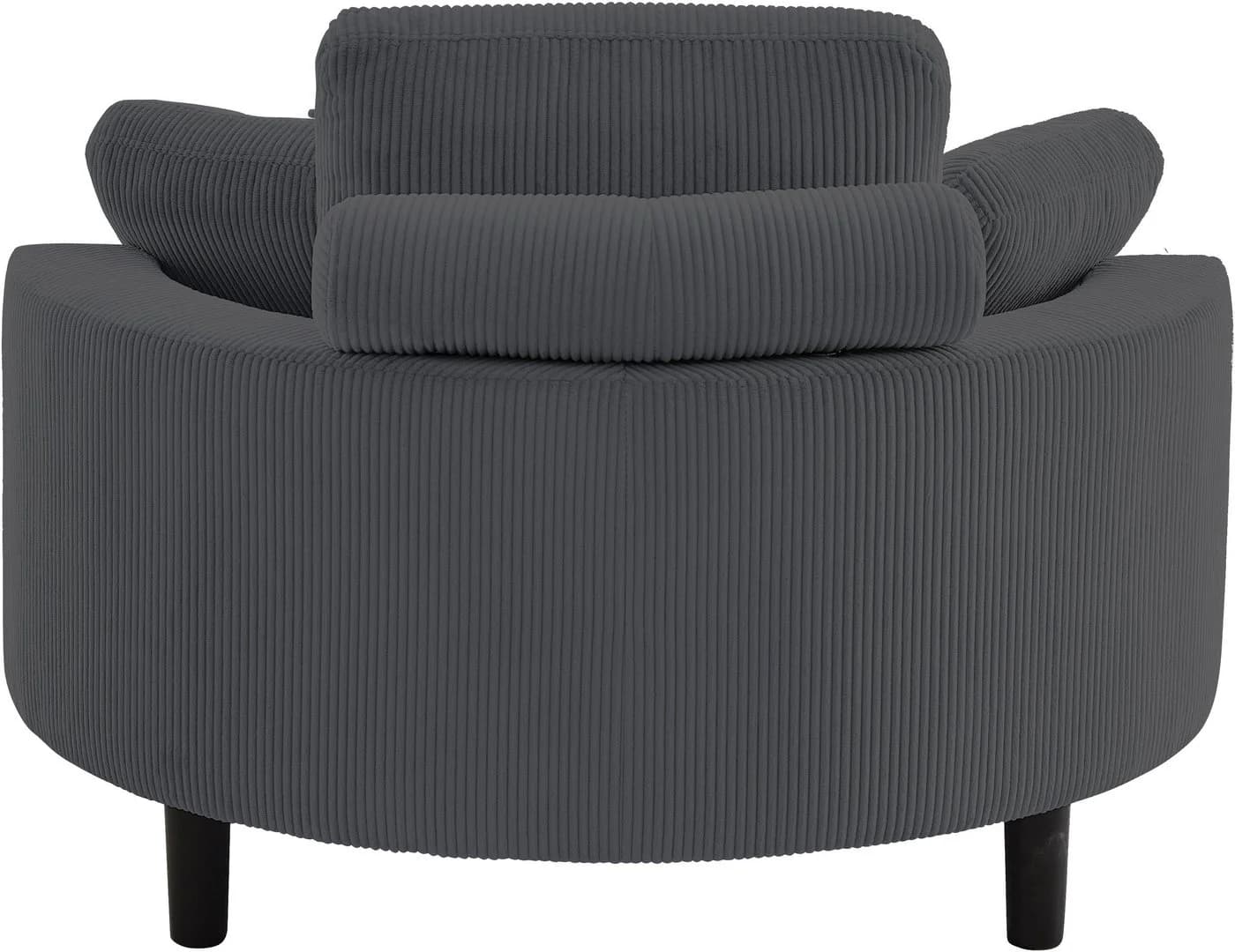 ATLANTIC HOME COLLECTION Loveseat Ravi Anthrazit mit Stauraumhocker - Bild 5